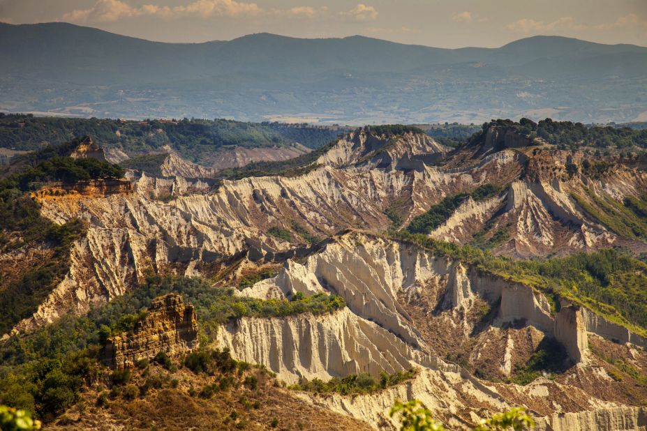 <strong>Bad lands: </strong>The 'calanchi' or badlands of the Tiber Valley are constantly eroding. Civita sits on one of these bluffs.