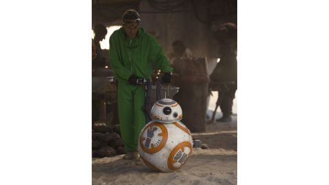 The infamous green onesie used to remove the puppeteers from the shots with BB-8.