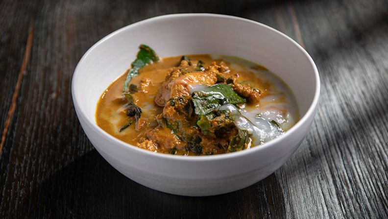 <strong>Authentic southern food: </strong>Coconut and turmeric curry with mashed prawns, on the menu at Long Dtai. 