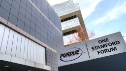 STAMFORD, CT - APRIL 2: Purdue Pharma headquarters stands in downtown Stamford, April 2, 2019 in Stamford, Connecticut. Purdue Pharma, the maker of OxyContin, and its owners, the Sackler family, are facing hundreds of lawsuits across the country for the company's alleged role in the opioid epidemic that has killed more than 200,000 Americans over the past 20 years. (Photo by Drew Angerer/Getty Images)