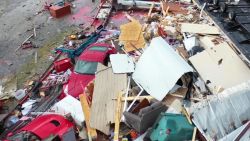 Tornado damage drone screen grab