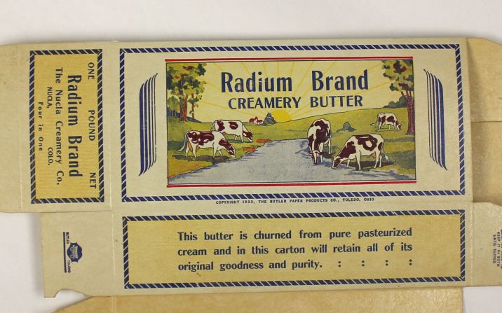 The Radium Brand creamery butter was made by the Nucla Creamery Company, a manufacturer of butter and ice cream from Colorado.