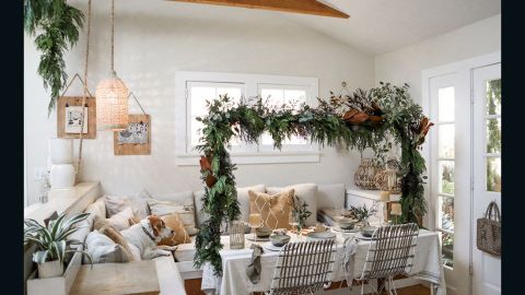Blogger Whitney Leigh Morris decorates her Tiny Canal Cottage with all things green and compostable.