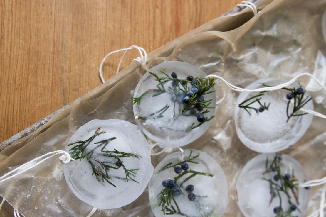 Erin Boyle's ice ornaments.