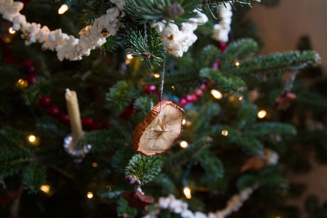 Writer Erin Boyle adds natural decorations to her tree each year.