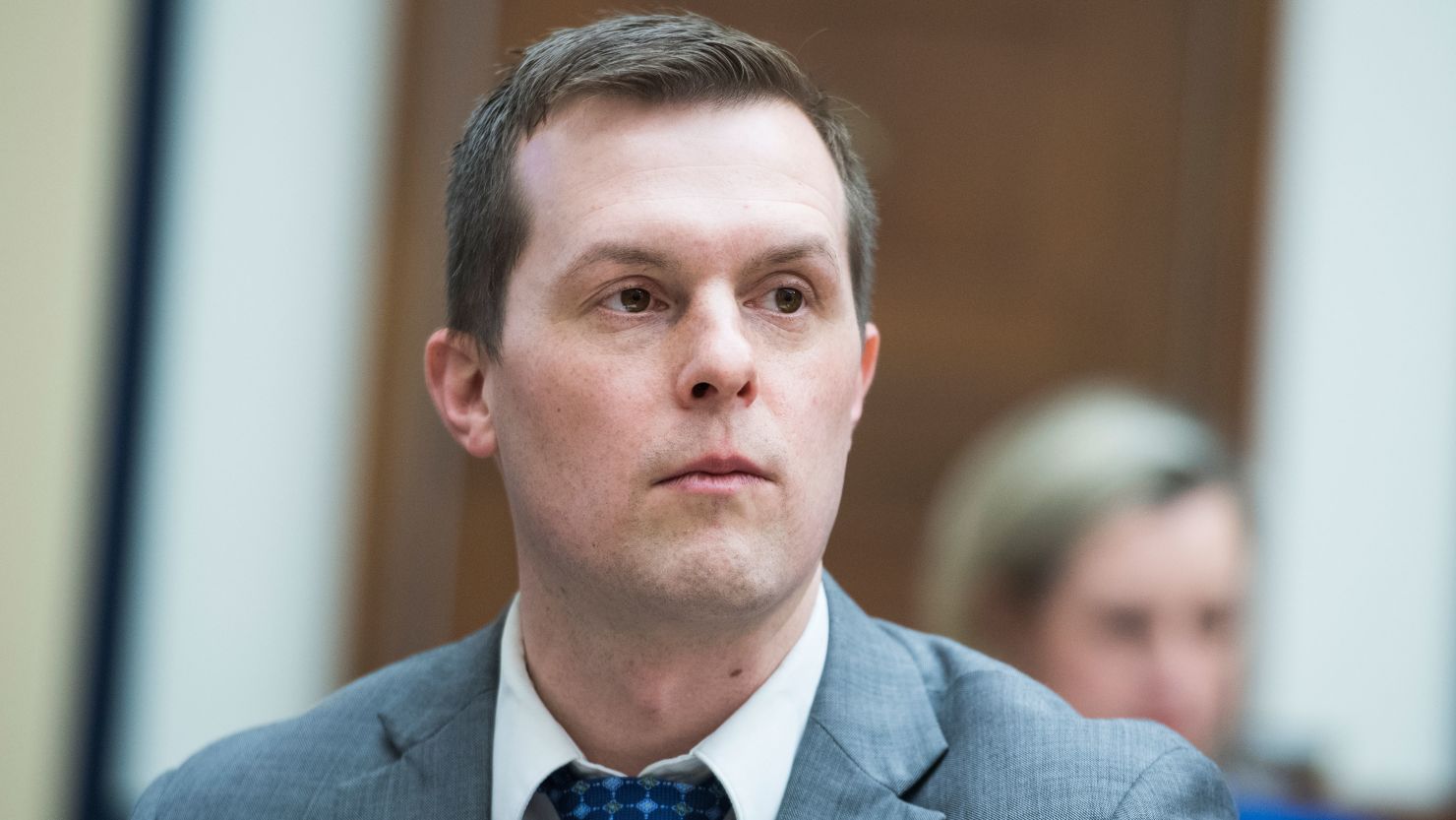 Rep. Jared Golden, a Maine Democrat, is seen during a House Armed Services Committee hearing titled "Outside Perspectives on Nuclear Deterrence Policy and Posture" in Washington.