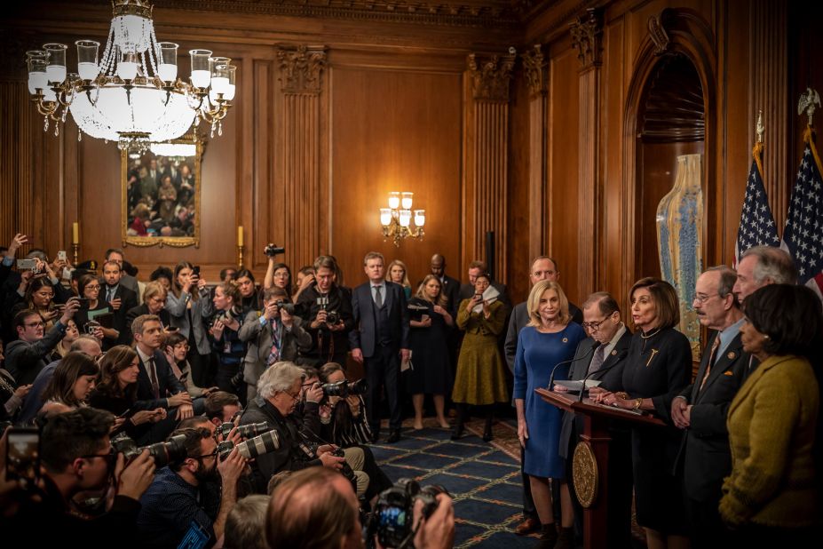 House Speaker Nancy Pelosi and Democratic leaders hold a news conference following Wednesday's votes.