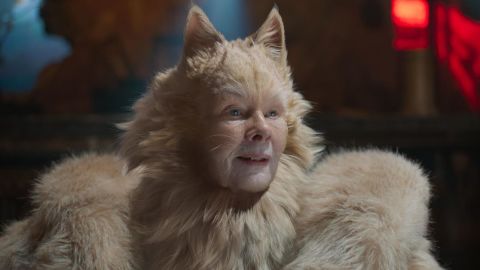 Dame Judi Dench says she has not seen the critically panned movie "Cats," but only a picture of herself in it.