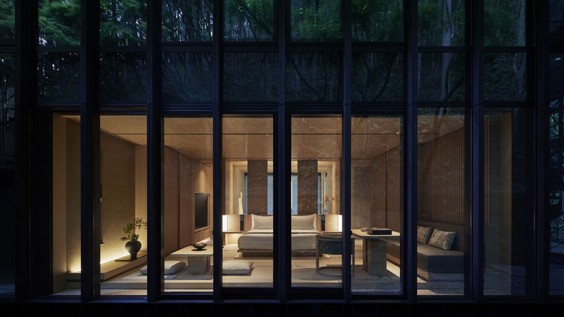 <strong>Aman Kyoto, Japan: </strong>With Aman's characteristic simplicity and minimalism, the light-filled rooms make the most of their surroundings. 