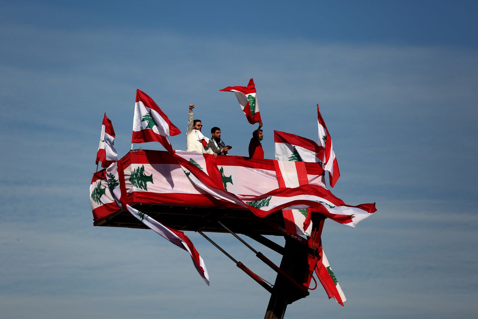 People take part in an Independence Day event on November 22. Lebanon marked 76 years of self-rule, with nationwide festivities organized by anti-government protesters in lieu of a traditional military parade.