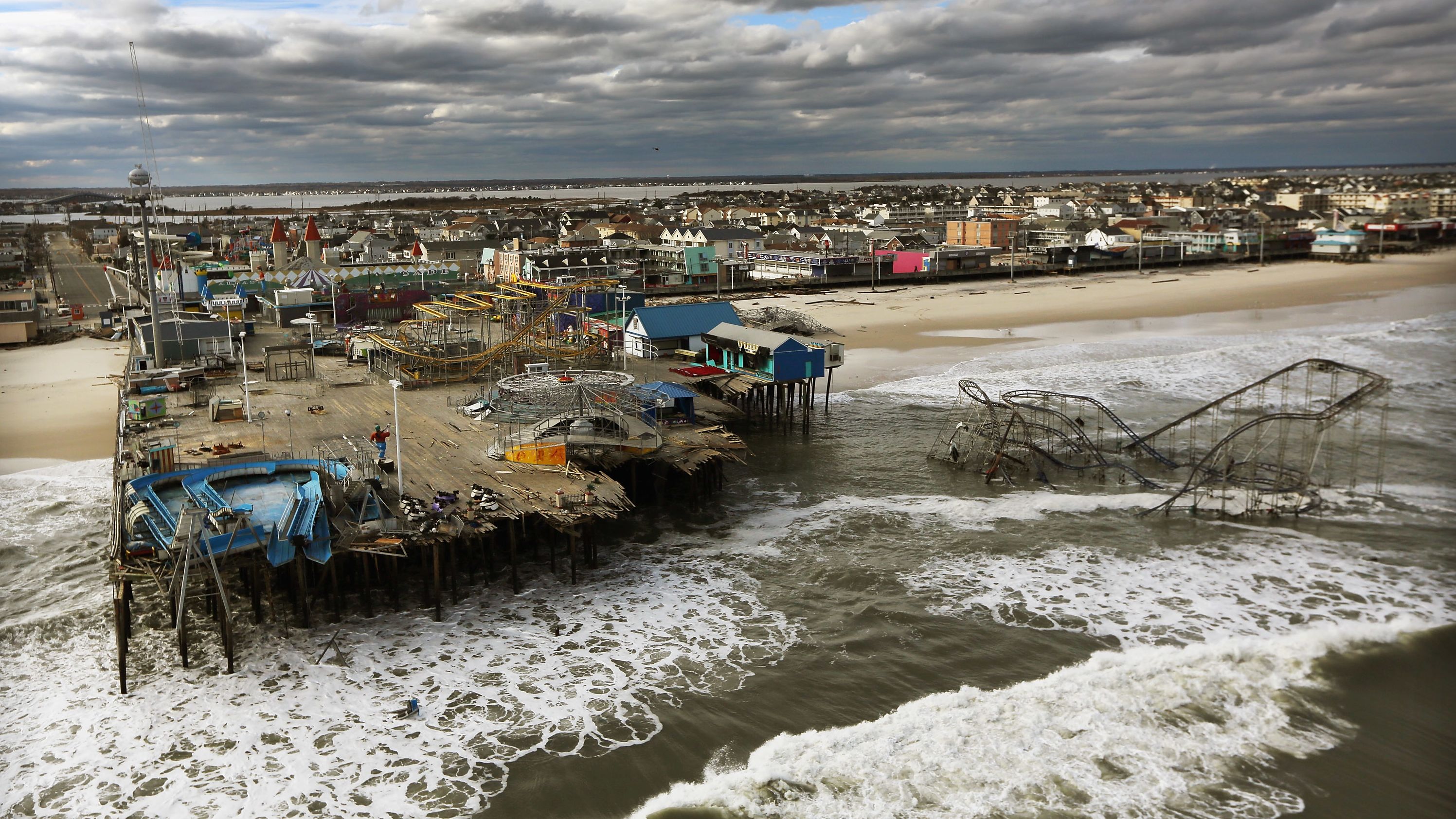 An amusement park in Seaside Heights, New Jersey, is left in ruins after Hurricane Sandy hit the area in October 2012. <a href="https://www.cnn.com/2013/07/13/world/americas/hurricane-sandy-fast-facts/index.html" target="_blank">The storm</a> affected 24 states and all of the eastern seaboard, causing an estimated $70 billion in damages.
