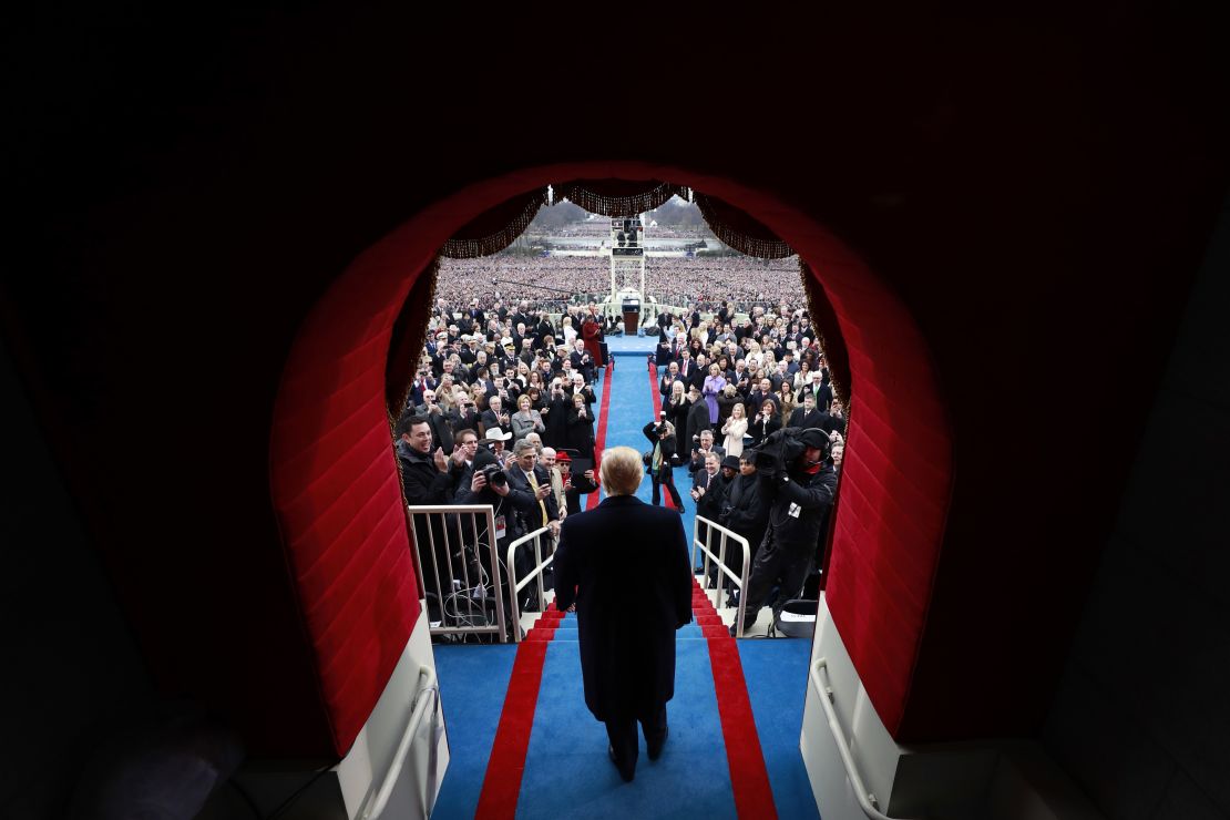 President-elect Donald J. Trump arrives at the inauguration of Donald J. Trump at the United States Capitol on January 20, 2017 in Washington, DC.