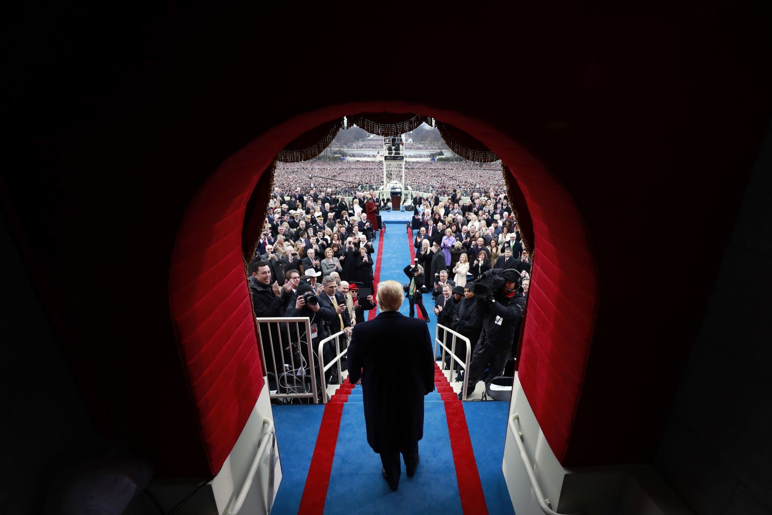 US President-elect Donald Trump arrives at <a href="https://www.cnn.com/2017/01/20/politics/donald-trump-inauguration-highlights/index.html" target="_blank">his inauguration ceremony</a> in January 2017. The real estate magnate and former reality star <a href="https://www.cnn.com/2016/11/08/politics/election-day-2016-highlights/index.html" target="_blank">defeated Hillary Clinton in the 2016 election.</a> His inaugural address centered on the themes that animated his stunning outsider campaign, which shattered political conventions and gave voice to heartland voters who felt badly let down by more established politicians.