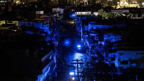 San Juan, Puerto Rico, is seen during a blackout after <a href="https://www.cnn.com/interactive/2017/09/world/hurricane-maria-puerto-rico-cnnphotos/" target="_blank">Hurricane Maria</a> made landfall in September 2017. Maria was the strongest storm to make landfall in Puerto Rico in 85 years. It came ashore with sustained winds of 155 mph, knocking out power to the entire island. Trees were uprooted, homes were destroyed, and there was also widespread flooding.