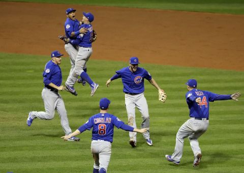 The Chicago Cubs celebrate after <a href="https://www.cnn.com/2016/11/02/sport/world-series-game-7-chicago-cubs-cleveland-indians/index.html" target="_blank">winning Game 7 of the World Series</a> in November 2016. The Cubs defeated the Cleveland Indians in 10 innings to end the longest championship drought in major US sports. The Cubs hadn't won the World Series since 1908.