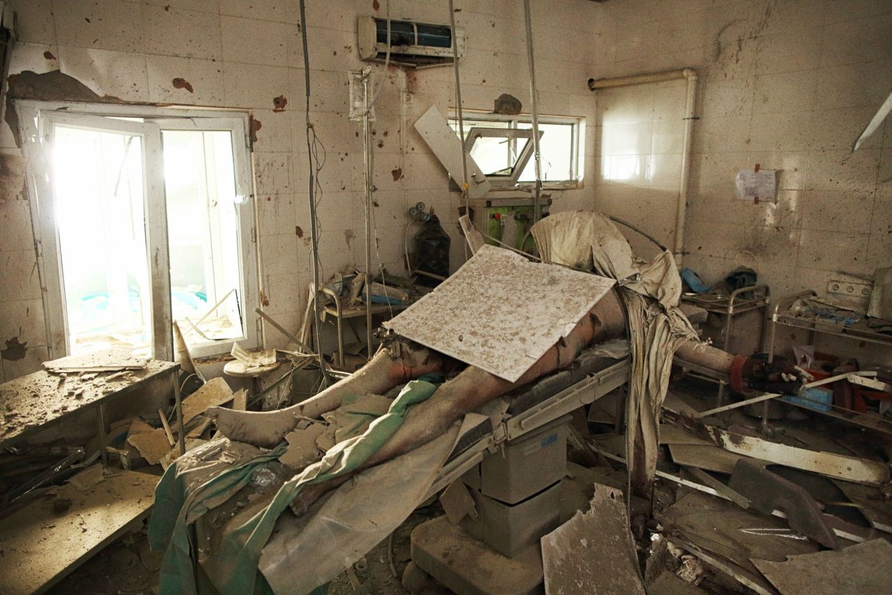 Baynazar Mohammad Nazar lies dead on an operating table inside a Doctors Without Borders hospital in Kunduz, Afghanistan. The hospital was <a href="https://www.cnn.com/2015/10/05/asia/afghanistan-doctors-without-borders-hospital/index.html" target="_blank">"accidentally struck"</a> by US bombs after Afghan forces called for air support in October 2015, said Gen. John Campbell, the commander of US forces in Afghanistan.