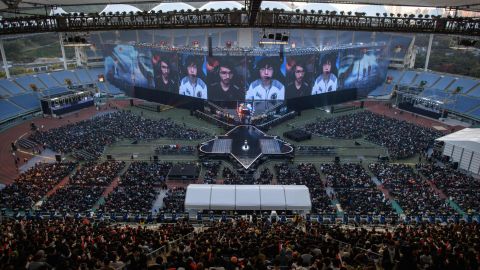 A general view shows the League of Legends 2018 World Championship final at the Munhak stadium in Incheon, South Korea on November 3, 2018.