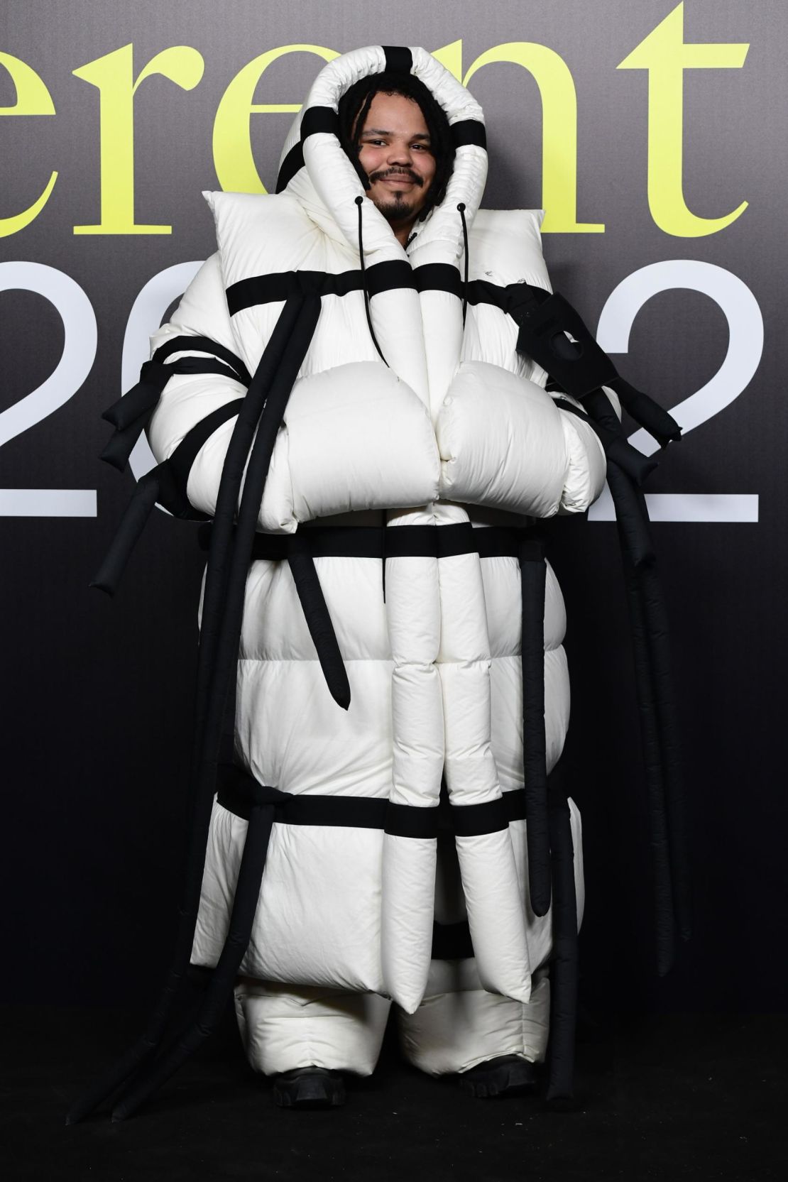 DJ and Spaghetti Boys member Kerwin Frost poses as he arrives to attend the Moncler women's Fall/Winter 2019/2020 collection fashion show, on February 20, 2019 in Milan.