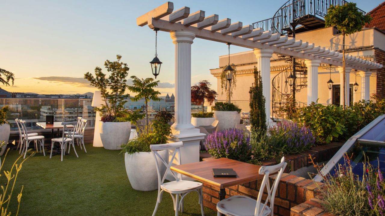 <strong>Outdoor terrace:</strong> The hotel's rooftop bar the Sky Garden is a popular spot to hang out during the summer months.