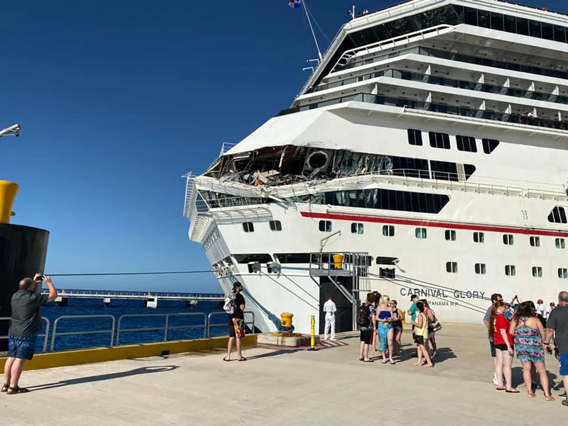 Some of the Carnival Glory decks were crushed in the collision.