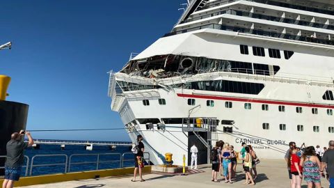 Some of the Carnival Glory decks were crushed in the collision.