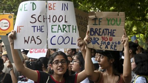 Indian youth at a climate strike in New Delhi on September 20, 2019.