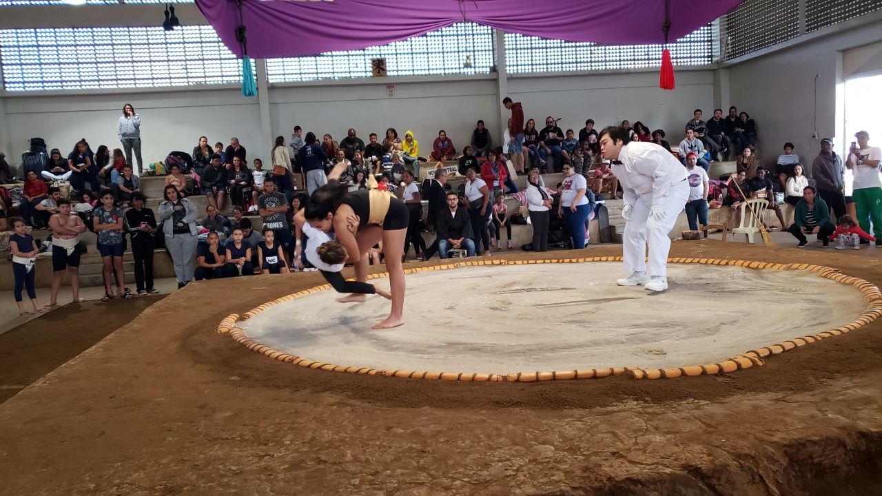 Unlike sumo in Japan, women are allowed to take part in the sport in Brazil, and it is growing in popularity among women and children.