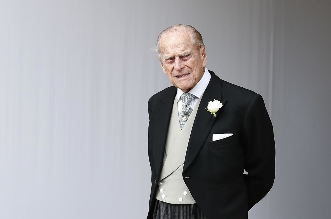 Prince Philip attends the wedding of Princess Eugenie of York to Jack Brooksbank at St. George's Chapel on October 12, 2018 in Windsor, England.  