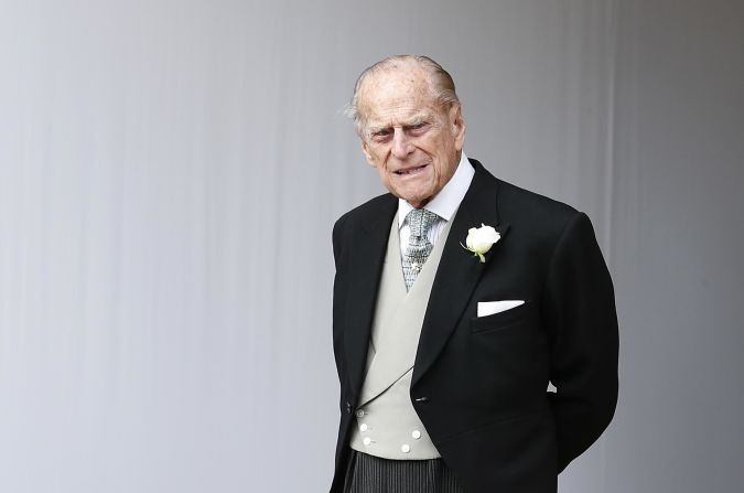 Prince Philip is seen at the <a href="index.php?page=&url=http%3A%2F%2Fwww.cnn.com%2Fstyle%2Fgallery%2Fprincess-eugenie-wedding%2Findex.html" target="_blank">wedding of his granddaughter Princess Eugenie and Jack Brooksbank</a> in October 2018.