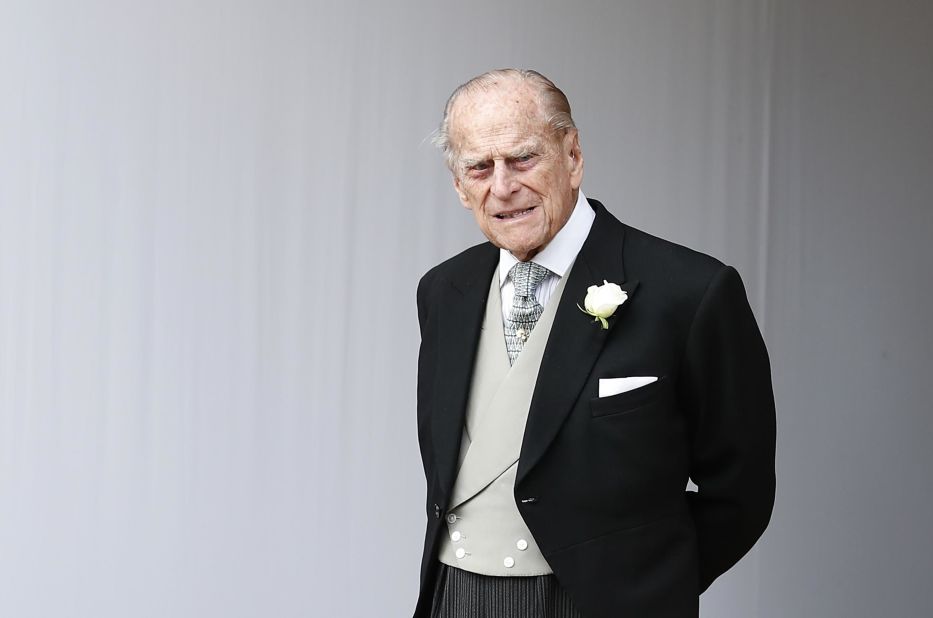 Prince Philip is seen at the <a href="http://www.cnn.com/style/gallery/princess-eugenie-wedding/index.html" target="_blank">wedding of his granddaughter Princess Eugenie and Jack Brooksbank</a> in October 2018.