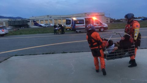 The victim was flown to Santa Barbara Airport and then taken to a hospital.