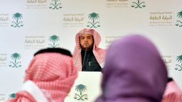 Saudi Deputy Public Prosecutor and spokesman Shalaan al-Shalaan gives a statement in Riyadh on December 23