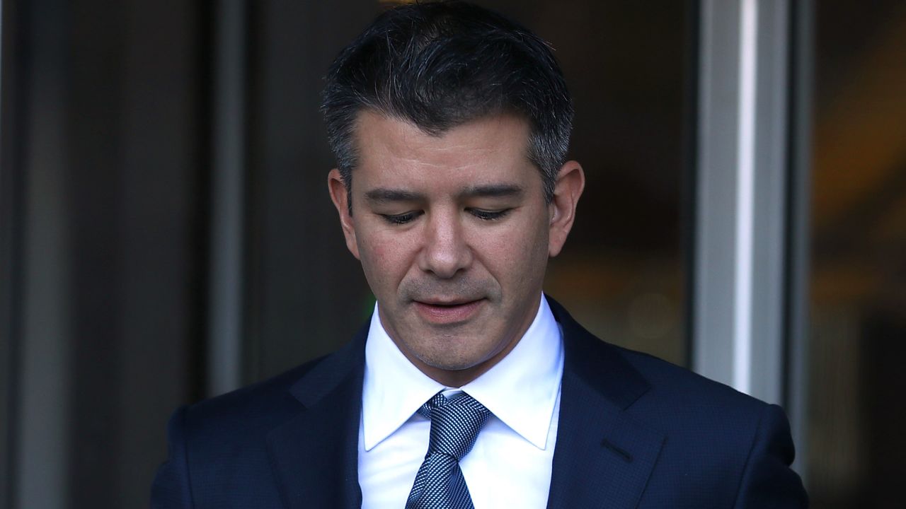 SAN FRANCISCO, CA - FEBRUARY 07:  Former Uber CEO Travis Kalanick leaves the Phillip Burton Federal Building on day three of the trial between Waymo and Uber Technologies  on February 7, 2018 in San Francisco, California. Waymo, an autonomous car subsidiary owned by Google's parent company Alphabet, has accused Uber of theft of trade secrets on its self-driving vehicle development by alleging former Waymo employee Anthony Levandowski illegally downloaded 14,000 confidential documents before leaving to start his own self-driving car company, Otto, which Uber acquired shortly after for a reported $680 million. (Photo by Justin Sullivan/Getty Images)