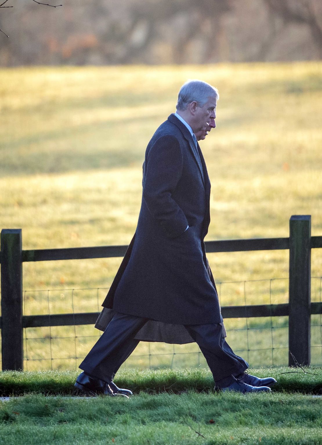 Prince Andrew and his brother, Prince charles are seen walking side by side into St. Mary Magdalene Church in Sandringham, Norfolk on Wednesday.