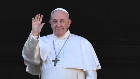 Pope Francis waves from the balcony of St Peter's basilica during the traditional "Urbi et Orbi" Christmas message on Wednesday.