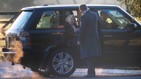 Queen Elizabeth II arrives to attend a church service in Sandringham, Norfolk on Wednesday.