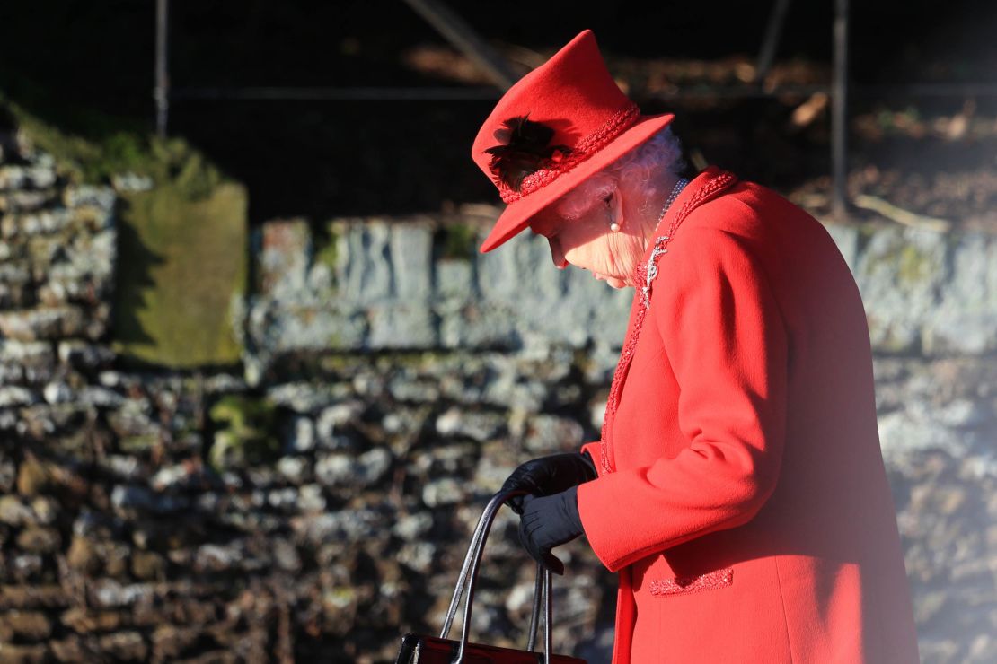 Queen Elizabeth II attends the Christmas Day church service.