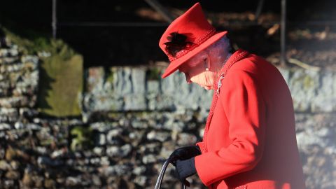 Queen Elizabeth II attends the Christmas Day church service.