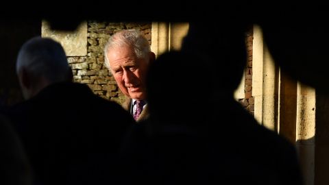 Britain's Prince Charles arrives for the Royal Family's traditional Christmas Day service.