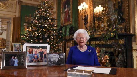 The Queen's Christmas broadcast was filmed in the Green Drawing Room at Windsor Castle this year.