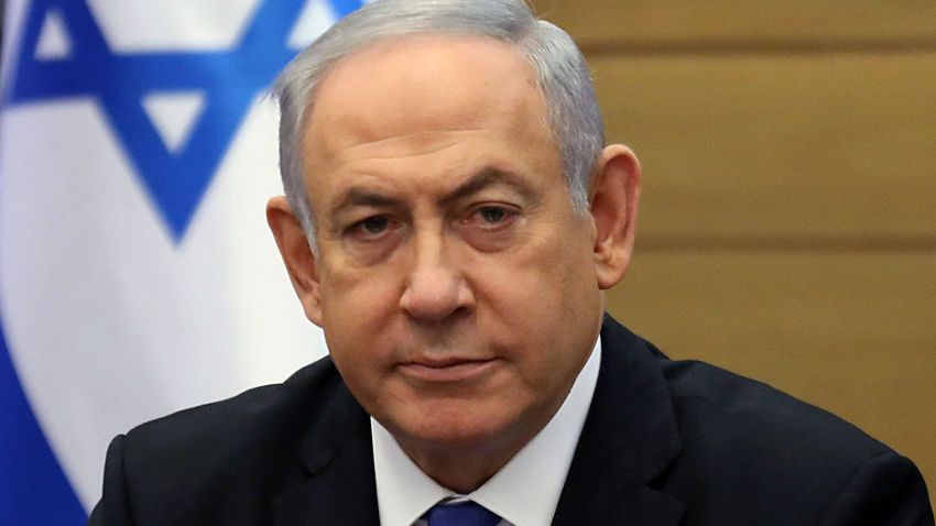 Israeli Prime Minister Benjamin Netanyahu speaks during a meeting of the right-wing bloc at the Knesset (Israeli parliament) in Jerusalem on November 20, 2019.
