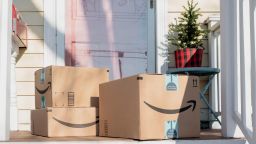 Amazon boxes holidays - stock