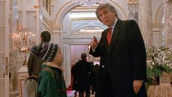 Donald Trump with Macaulay Culkin in a scene from Home Alone 2.