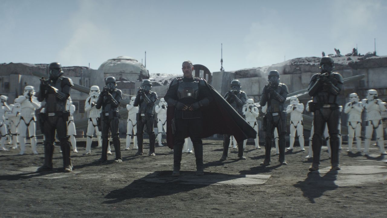 Mof Gideon (Giancarlo Esposito) and his band of storm troopers and death troopers had our heroes pinned down in the season finale of "The Mandalorian."