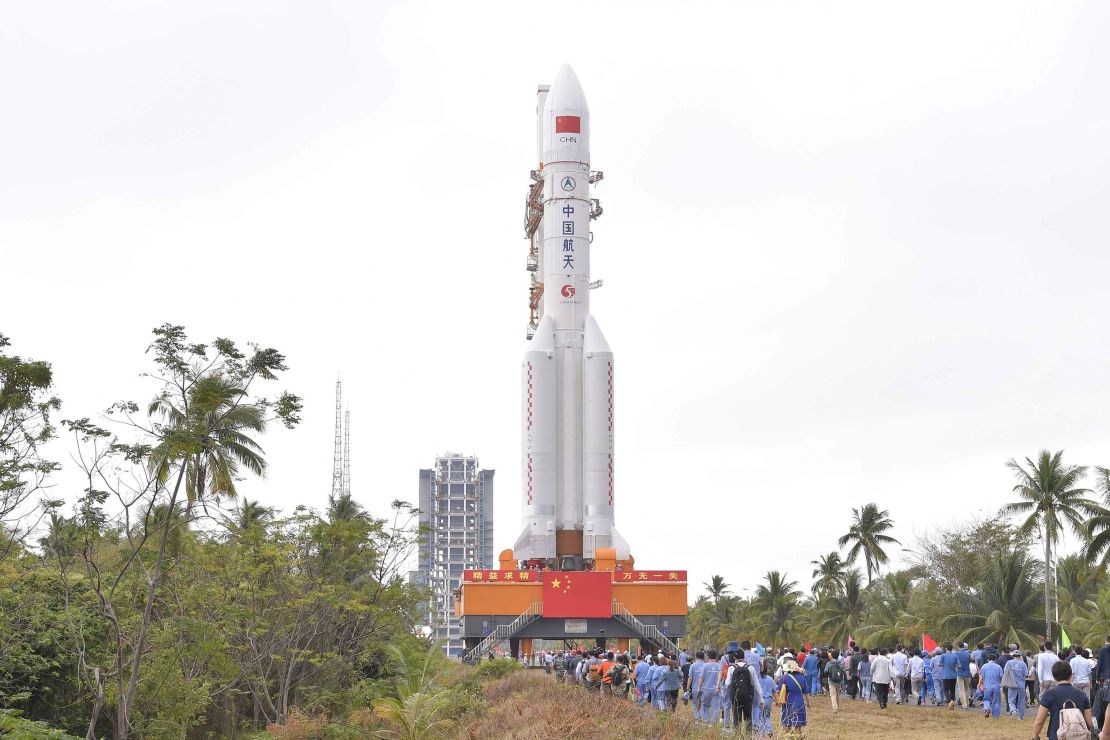 A Long March 5 rocket pictured at the Wenchang space center in Hainan province on December 21.