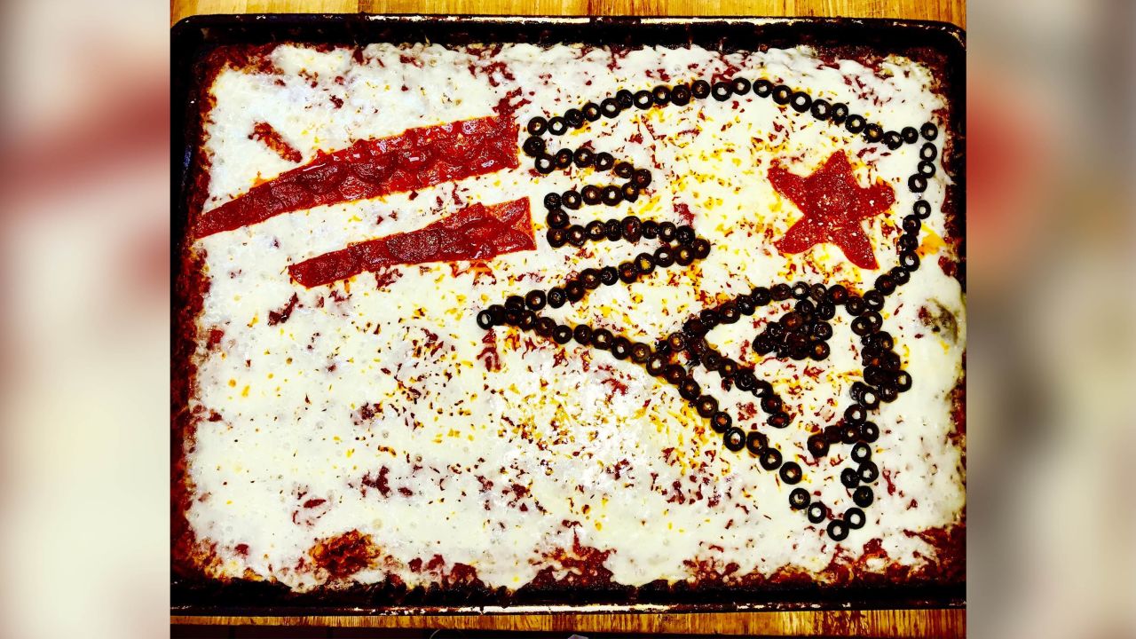 The baker first made the New England Patriots symbol during the team's 2017 season.