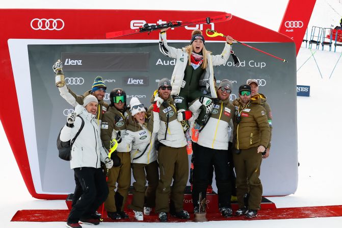 Mikaela Shiffrin of Team USA takes first place during the Audi FIS Alpine Ski World Cup Women's Slalom on Sunday, December 29, in Lienz, Austria.