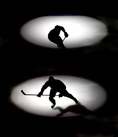 Boston Bruins team members take the ice for a game against the Washington Capitals on Monday, December 23.