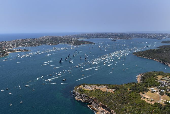 Boats compete during the Rolex Sydney Hobart Yacht Race hosted by the Cruising Yacht Club of Australia on Thursday, December 26. The annual event starts in Sydney, New South Wales on Boxing Day and finishes in Hobart, Tasmania.