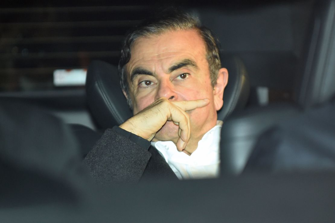 Former Nissan chairman Carlos Ghosn leaves his lawyers' offices in Tokyo on March 6, 2019. 